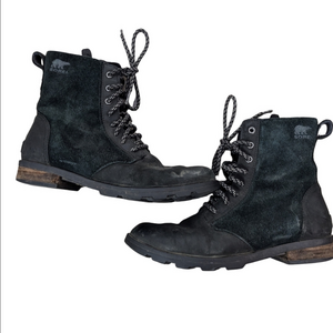 Sorel Women's Boots Leather Suede Emelie Black Booties 8.5